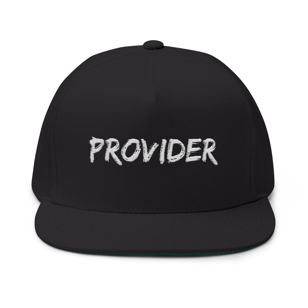 Stylish Flat Bill Cap with 'PROVIDER' Embroidery, Trendy Men’s Hat, Casual Wear, Perfect Gift for Father’s Day, Streetwear, Everyday Style
