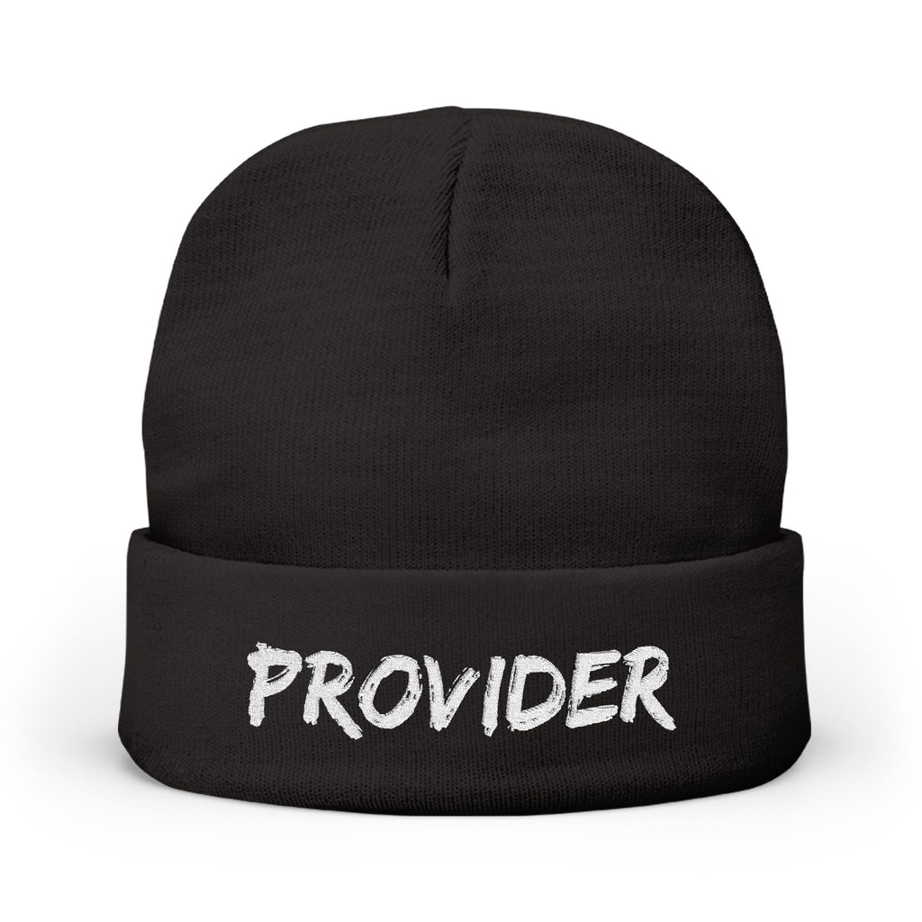 Provider Knit Beanie - Cozy Winter Hat, Embroidered Gift, Beanie for Him/Her, Stylish Cold Weather Accessory, Perfect for Casual Outfits